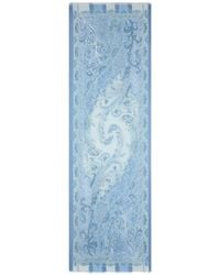 Etro - Silk Scarf With Floral Leafy Motif - Lyst