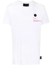 Philipp Plein - Skull-Print Logo-Patch T-Shirt - Lyst