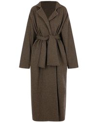 Daniela Gregis - Houndstooth-Wool Sash-Waist Coat - Lyst