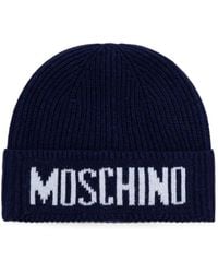 Moschino - Logo-Embellishment Ribbed-Knit Beanie Hat - Lyst
