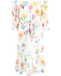 Boutique Moschino - Floral-print Belted Dress - Lyst