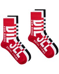 DIESEL - Three-Pack Of Maxi Logo Socks - Lyst