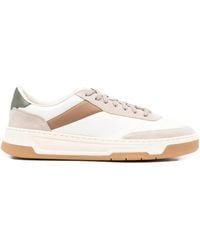 BOSS - Panelled Leather Sneakers - Lyst