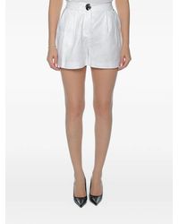 ARMANI EXCHANGE - Pleated Linen Mini Shorts - Lyst