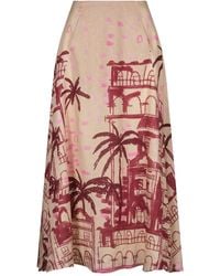 Johanna Ortiz - Steps Of Joy Midi-Rok Met Print - Lyst