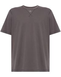 DIESEL - T-Shirt À Plaque Logo Et Surpiqûres - Lyst