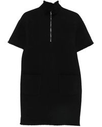 Max Mara - Quarter-Zip Frayed-Edge Mini Dress - Lyst
