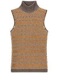 RETORI - Micro-Check-Stitch Sleeveless Top - Lyst