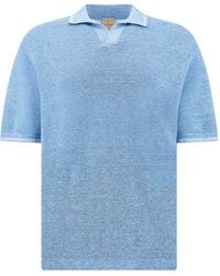 Paul & Shark - Open‑Collar T-Shirt - Lyst