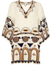 Eres - Medaillon Embroidered Midi Dress - Lyst