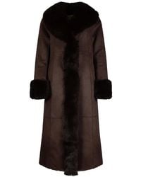 Rene' Derhy - Manteau Ceinturé Galice À Finitions En Fourrure Artificielle - Lyst