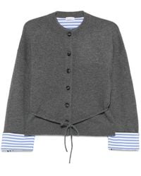 Brunello Cucinelli - Vest Met Knoopsluiting En Gestrikte Taille - Lyst