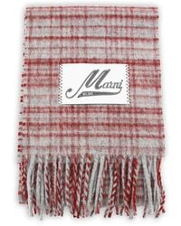 Marni - Check Fringed Scarf - Lyst