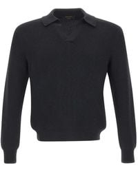Gran Sasso - Ribbed-Knit Virgin-Wool Polo Shirt - Lyst