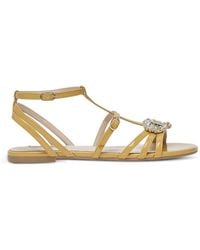 Liu Jo - Crystal-Embellished Leather Sandals - Lyst