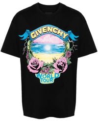 Givenchy - World Tour Printed Cotton T-shirt - Lyst