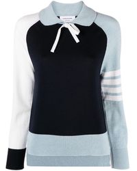 Thom Browne - Pull en laine vierge à design colour block - Lyst
