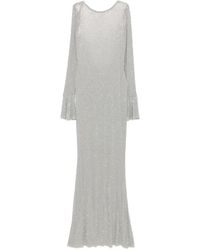 Twentyfourhaitch - Sequin-Embellished Bell-Sleeve Maxi Dress - Lyst
