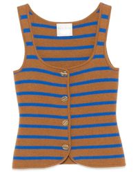 forte_forte - Chaleco A Rayas Con Botones - Lyst
