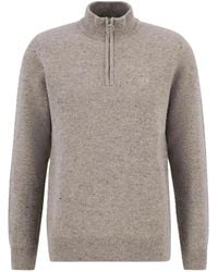 Barbour - Melierter Pullover mit Reißverschluss - Lyst