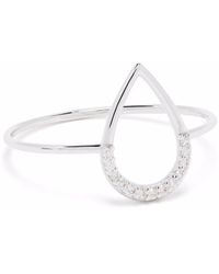 The Alkemistry 18kt White Gold Aria Diamond Pear Ring - Metallic