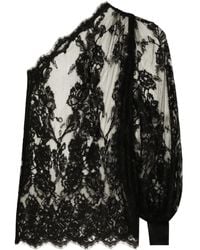 Dolce & Gabbana - Translucent Lace One-Shoulder Blouse - Lyst