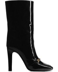 Saint Laurent - Lala Square-Toe Boots - Lyst