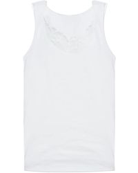 Hanro - Top sin mangas con detalles de encaje - Lyst