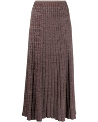 Tory Burch - Ribbed-knit Midi Skirt - Lyst