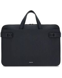 Ferragamo - Gancini-buckle Leather Laptop Bag - Lyst