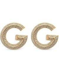 Guess - Crystal-Embellished G-Logo Earrings - Lyst