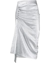 Rabanne - Ruched Metallic Midi Skirt - Lyst
