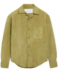 Ami Paris - Goat Leather Buttoned Overshirt - Lyst
