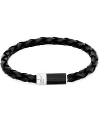 Tateossian - Carbon Pop Leather Bracelet - Lyst