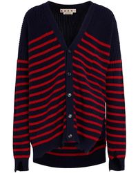 Marni - Striped Distressed Cardigan - Lyst
