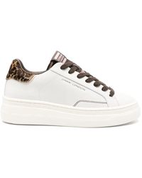 Crime London - New Elevate Leopard-Print Leather Sneakers - Lyst