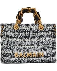Balmain - Small 1945 Soft Tweed Tote Bag - Lyst