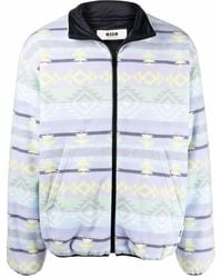 MSGM - Zip-Up Funnel Neck Jacket - Lyst