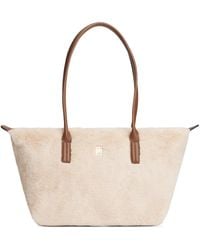 Tommy Hilfiger - Faux-Fur Logo-Plaque Tote Bag - Lyst