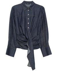7 For All Mankind - Tie-Waist Long-Sleeve Shirt - Lyst