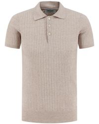 Gran Sasso - Ribbed-Knit Polo Shirt - Lyst