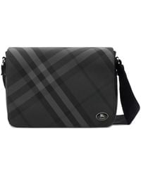 Burberry - Check-Pattern Messenger Bag - Lyst