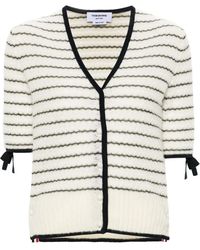 Thom Browne - リボンディテール ストライプ カーディガン - Lyst