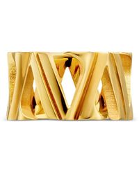 Versace - Ring Verfraaid Met Logo - Lyst