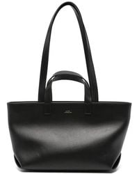 A.P.C. - Logo-Print Leather Tote Bag - Lyst