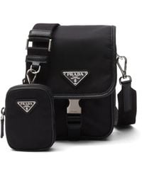 Prada - Re-Nylon Messengertas Met Logoplakkaat - Lyst