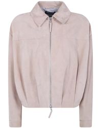DR. HOPE - Suede Zip Jacket - Lyst