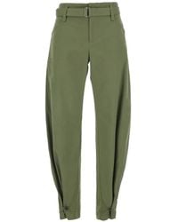 Semicouture - Ryana Belted Button-Cuff Trousers - Lyst