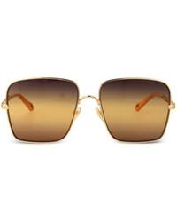 Chloé - Sonnenbrille Mit Eckigem Gestell - Lyst