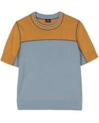 PS by Paul Smith - Contrast-stitching Colour-block Knitted Top - Lyst